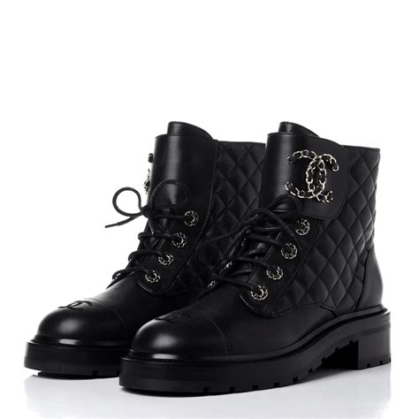 chanel lace up high boots|Chanel quilted ankle boots.